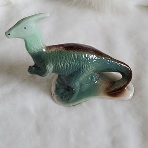 Vintage ceramic parasaurolophus dinosaurs figurine